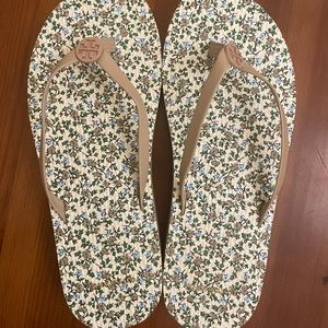 Tory Burch Platform Floral Flip Flops
